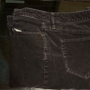 Women’s black mid-rise, straight leg corderoy pants